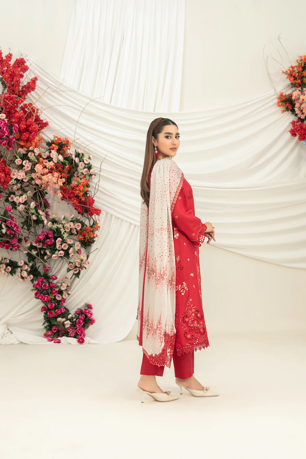 Ziya 3pcs Semi-Stitched Emb Viscose [D-5256] - Image 2