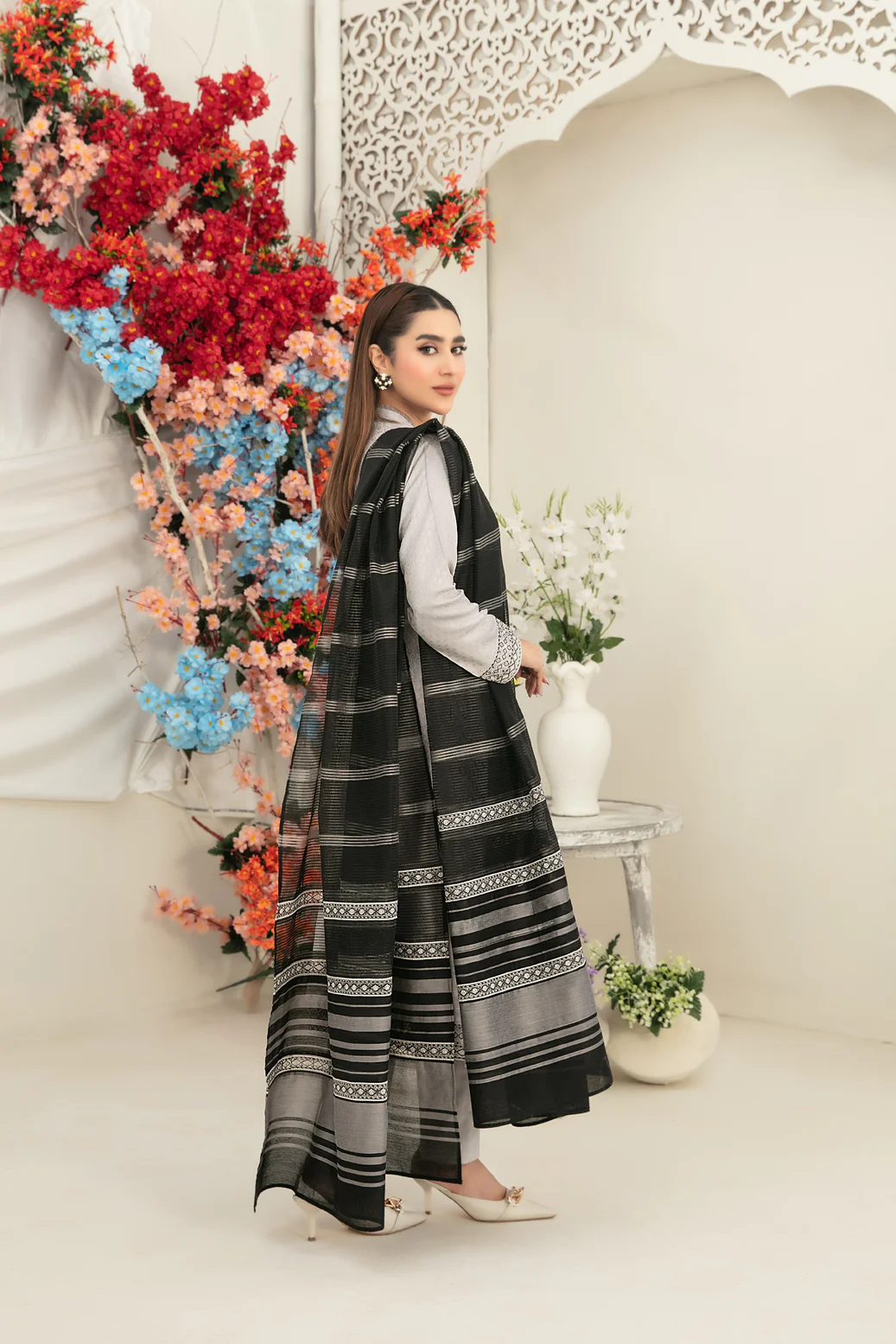 Ziya 3pcs Semi-Stitched Emb Viscose [D-5260] - Image 2