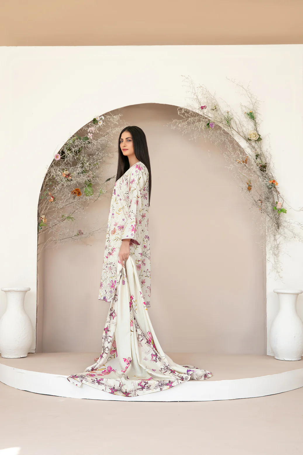 Abir 3pcs Embroidered Printed Viscose [D-5359] - Image 2