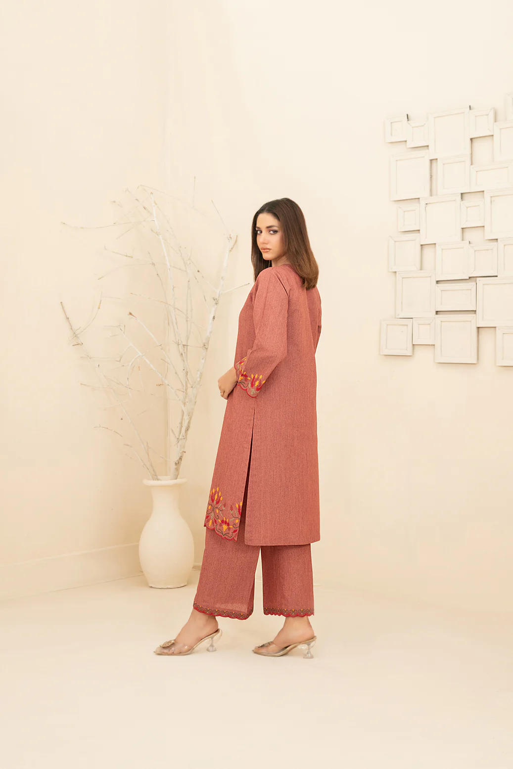 Huda 2pcs Stitched Emb Khadi Cotton [D-5421] - Image 2