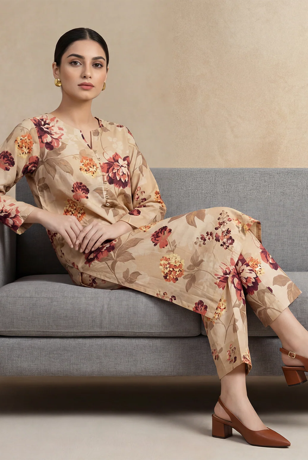 Noore 2pcs Stitched Printed Staple [D-5469] - Image 3