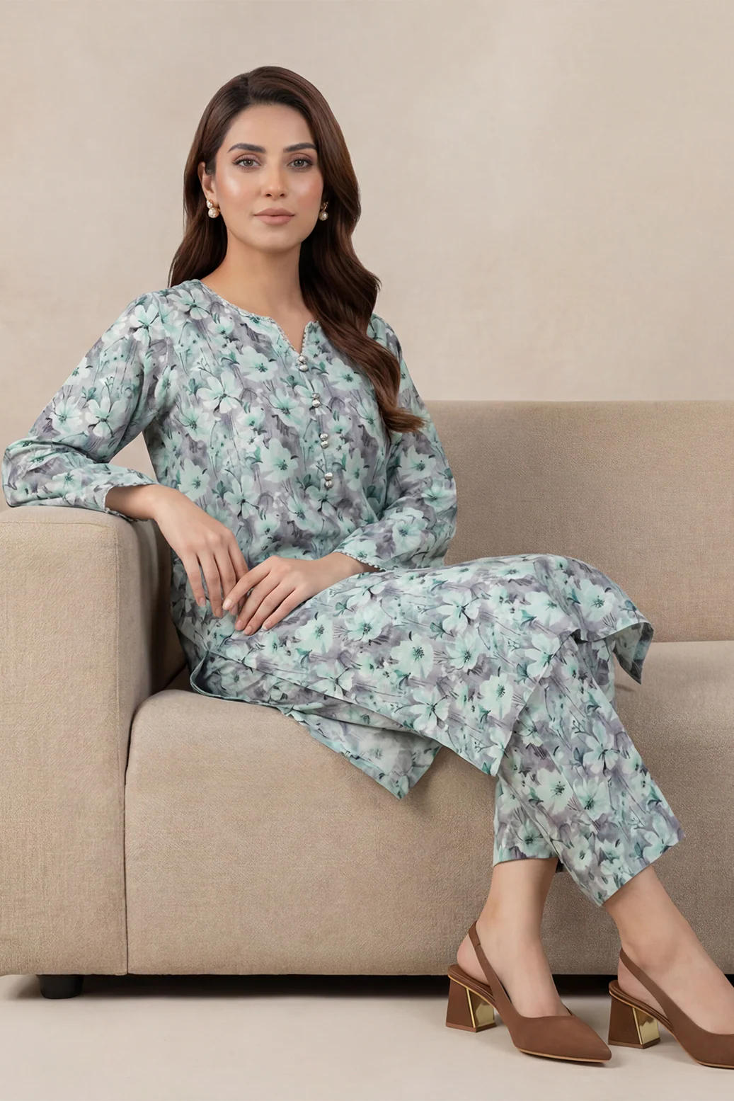 Noore 2pcs Stitched Printed Staple [D-5497] - Image 3