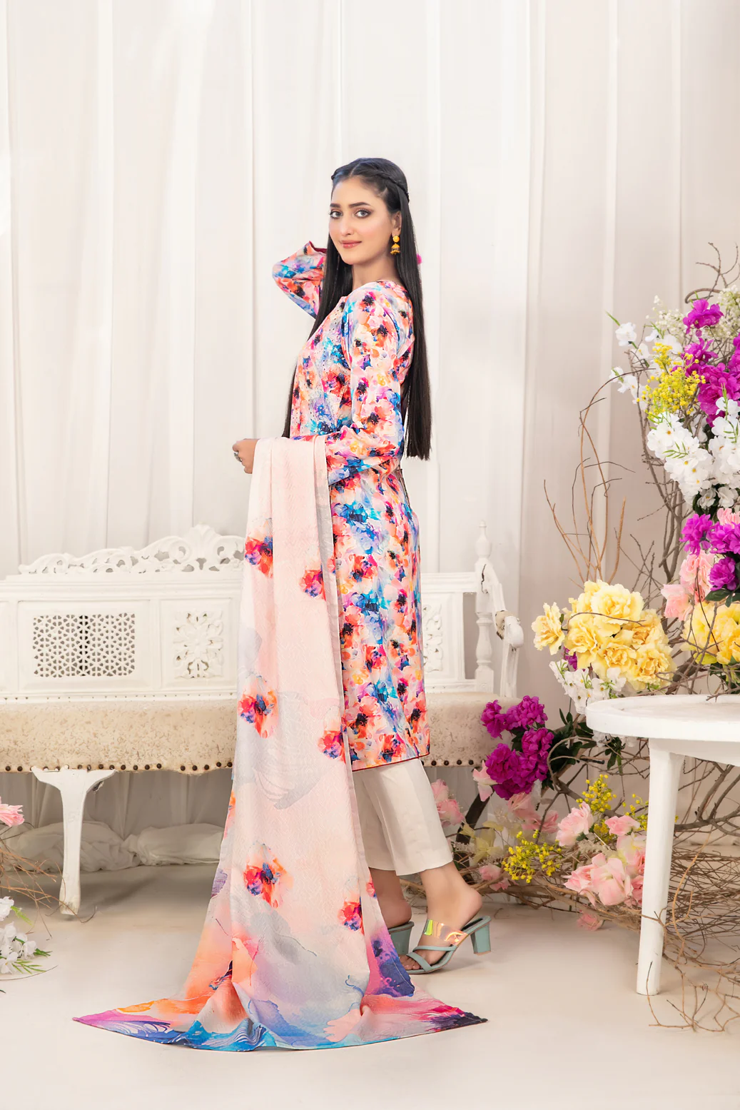 Lakecia 3pcs Un-Stitched Emb Viscose [D-5614] - Image 2