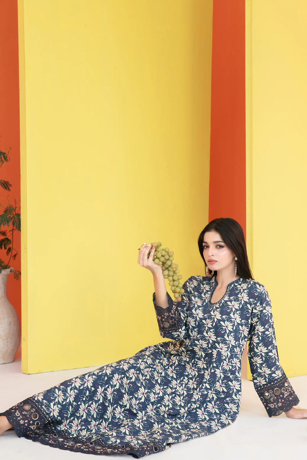 Feza 1pcs Stitched Emb Printed Staple [D-5638] - Image 3