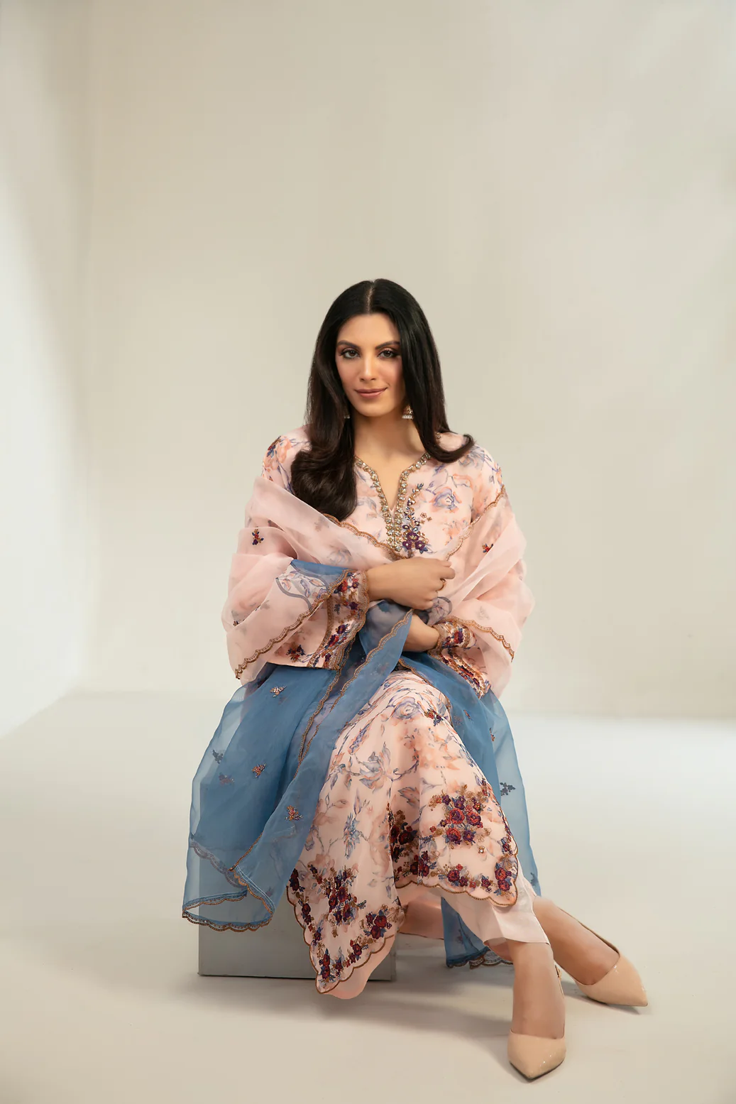 Niamh 3pcs Stitched Emb Printed Organza [D-5657] - Image 3