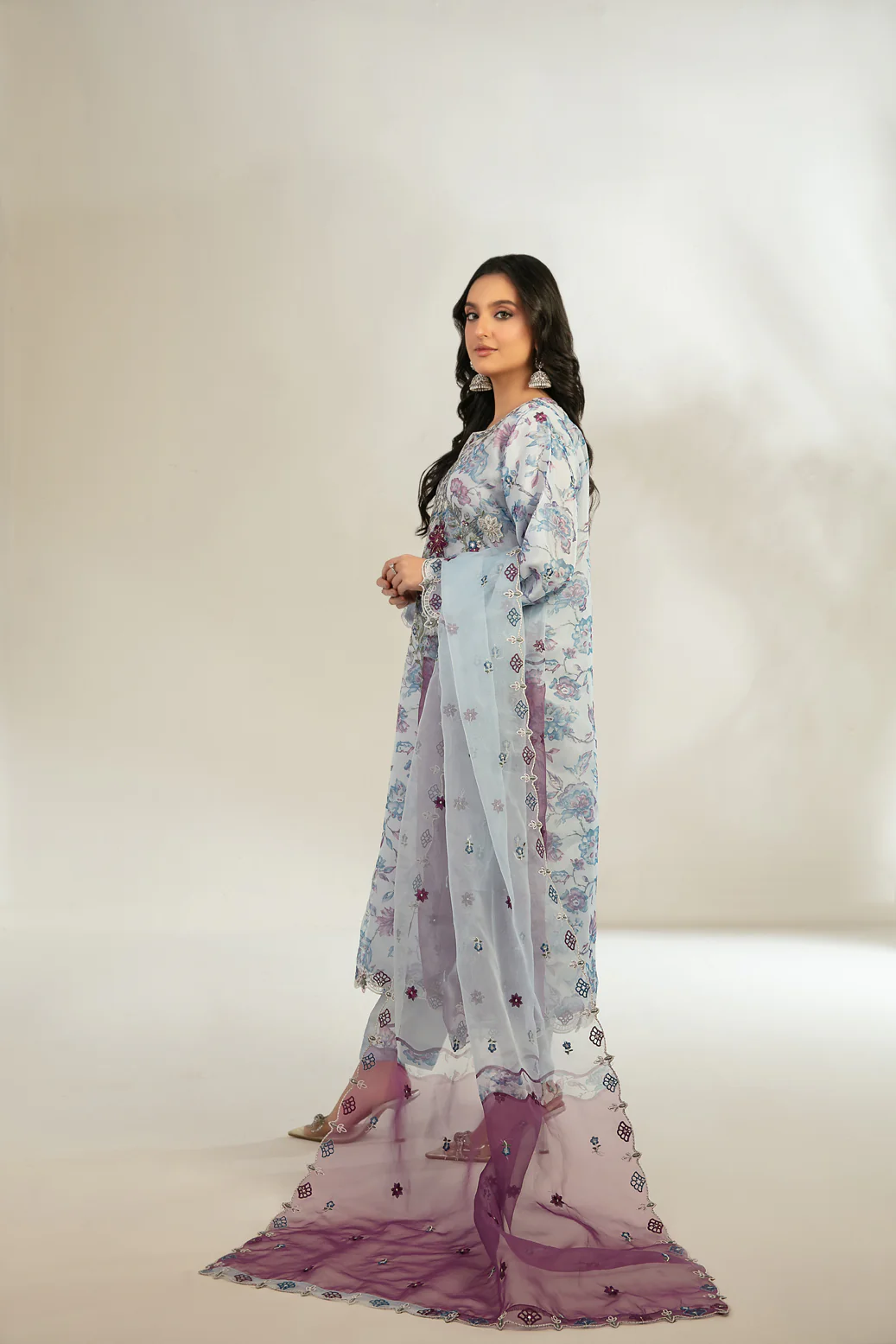 Niamh 3pcs Stitched Emb Printed Organza [D-5661] - Image 2