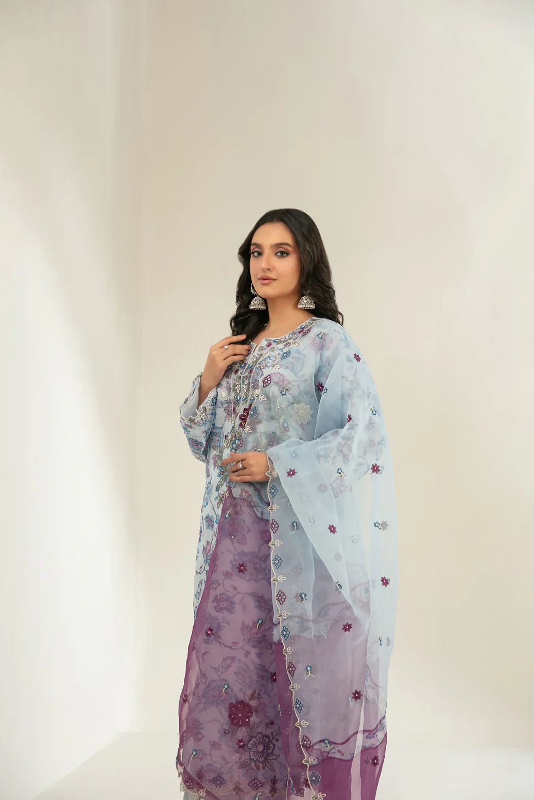 Niamh 3pcs Stitched Emb Printed Organza [D-5661] - Image 3