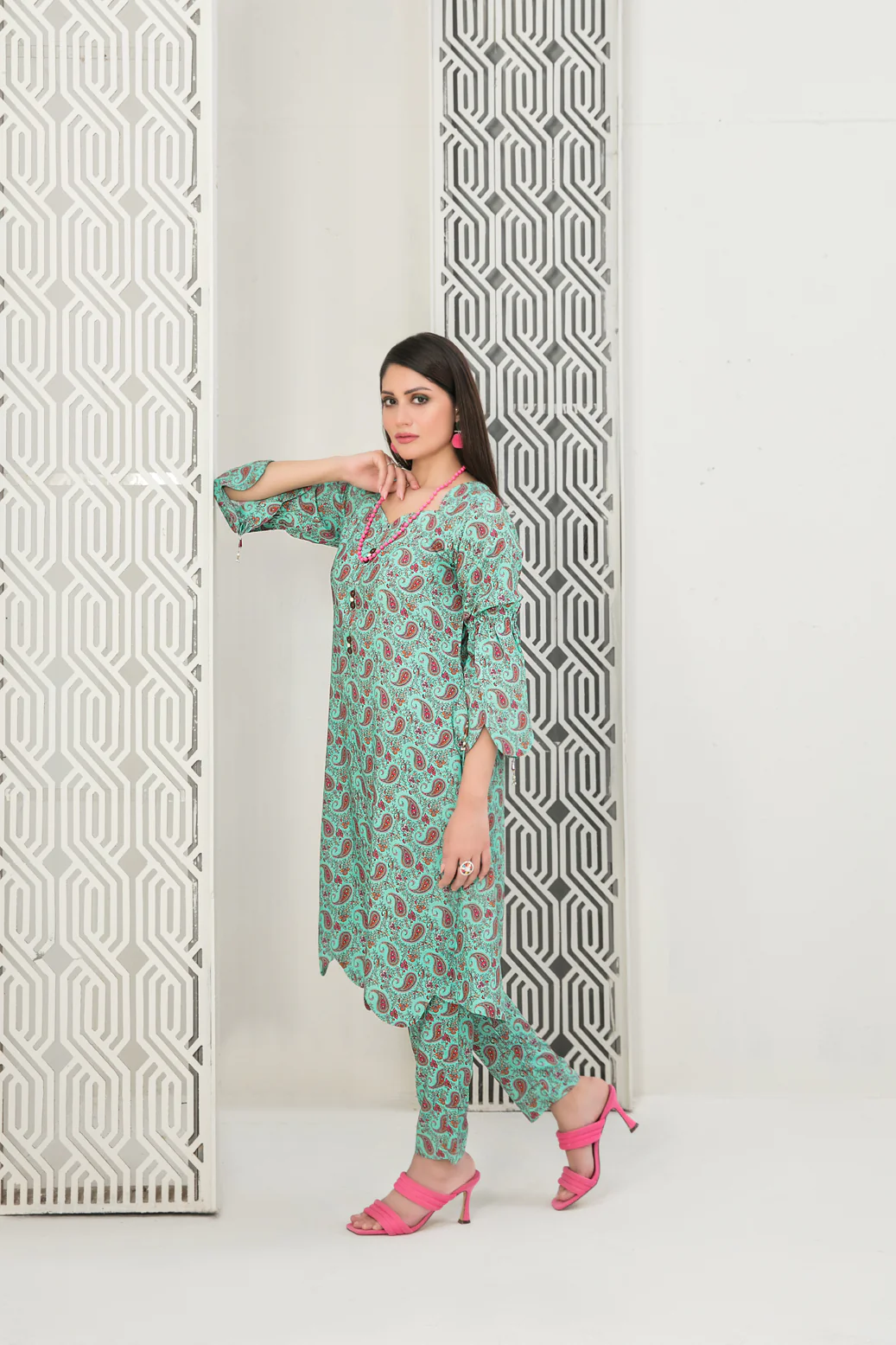 Meltem 2pcs Stitched Printed Staple [D-8313] - Image 2