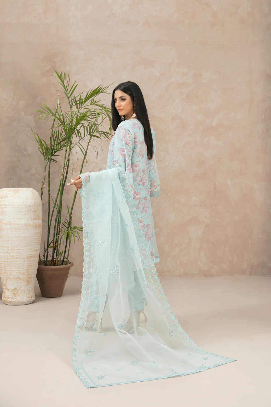AMAVI 3pcs Stitched luxury Emb Organza [D-9086] - Image 2