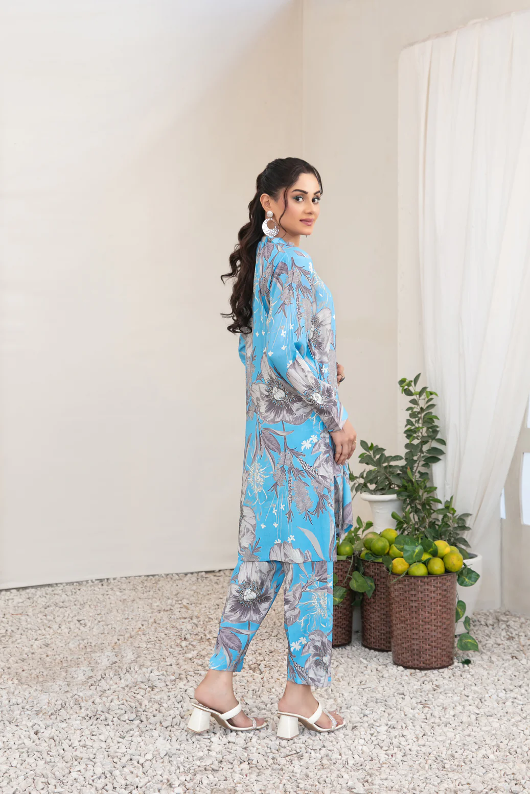 Gulsum 2pcs Stitched Printed linen [D-9895] - Image 2